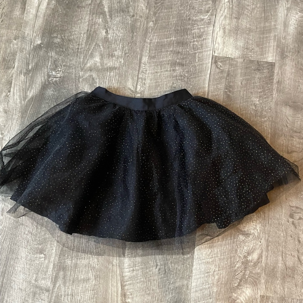 Shimmering black and gold tulle skirt